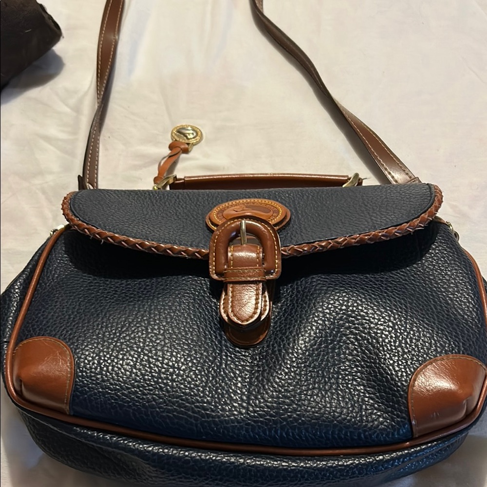 Dooney & Bourke navy and brown crossbody